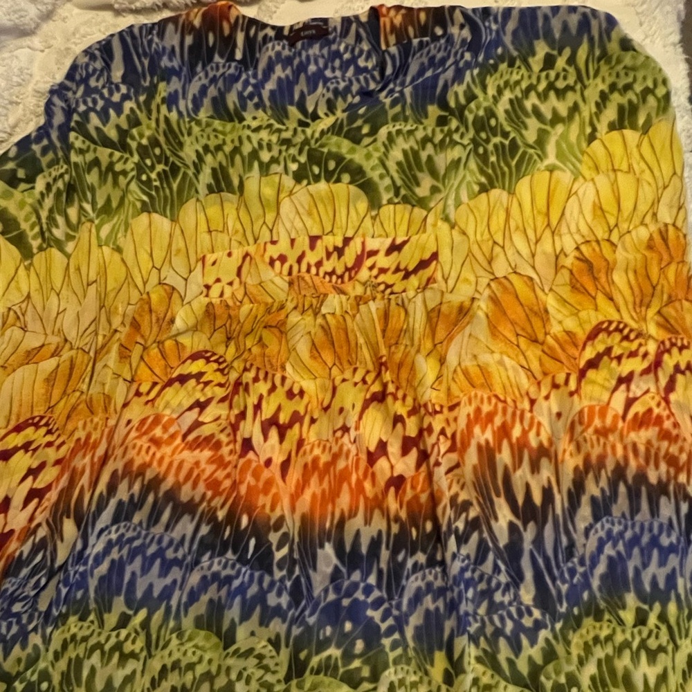 Unyx Vibrant Kaftan in Green, Yellow, and Orange